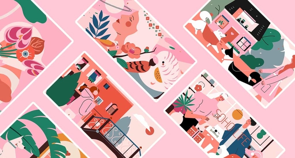 甜粉橘绿：复古又浪漫的林间落日